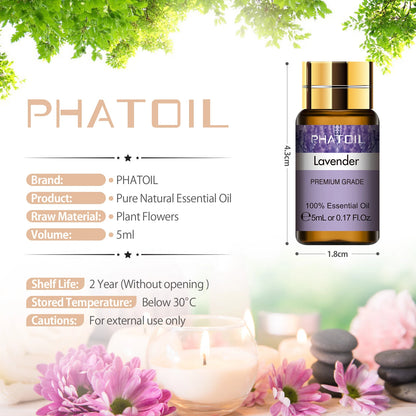 PHATOIL 15pcs Essential Oils Set Natural Plant Aroma Essential Oils Diffuser Eucalyptus Vanilla Mint Lavender Rose Tea Tree Oil