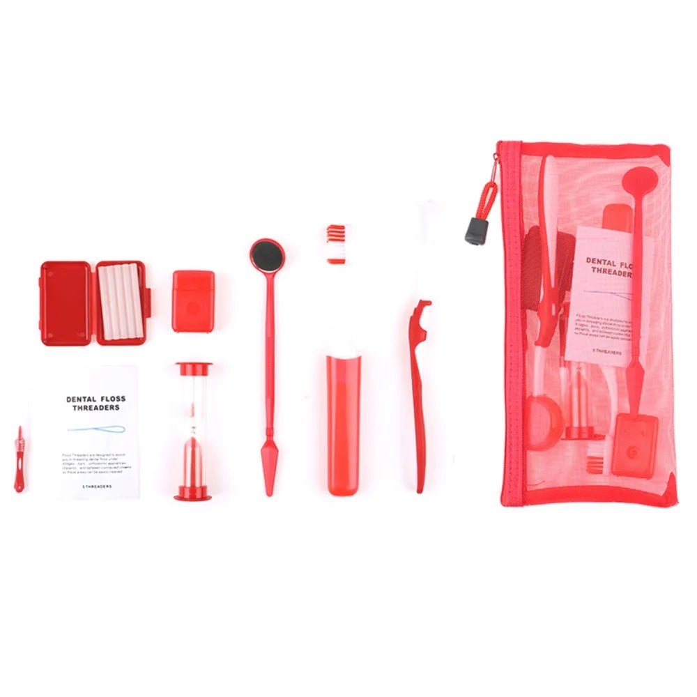 8pcs/set Oral Cleaning Care Dental Teeth Orthodontic Kits Whitening Tool Portable Outdoor Suit Interdental BrushOral Care