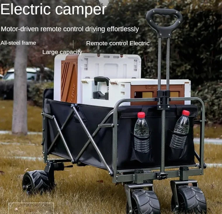Electric Camping Cart, Folding and Pulling Outdoor Tent Cart