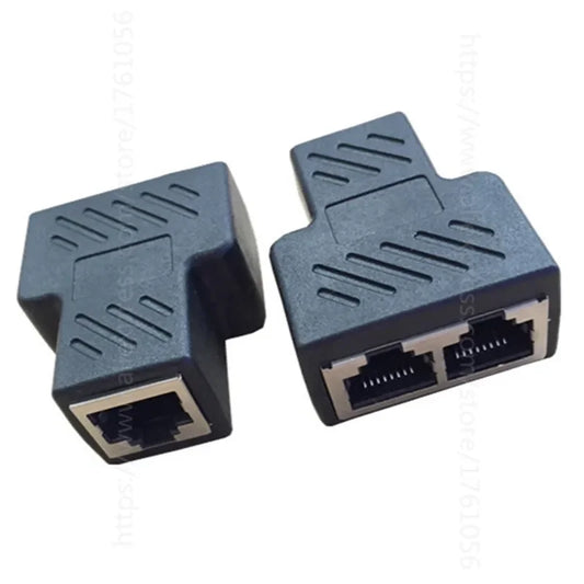 1 To 2 Ways RJ45 LAN Ethernet Network Cable Female Splitter Connector Adapter For Laptop Docking Stations