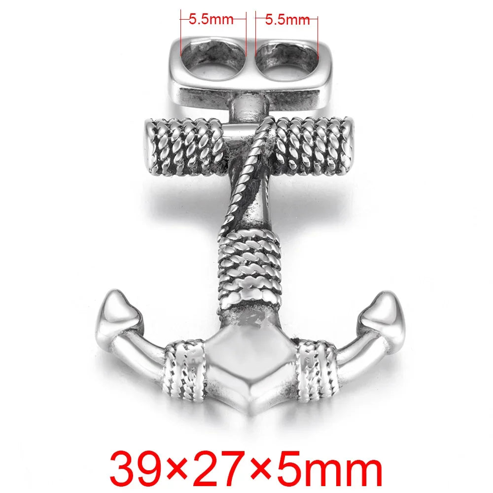 Stainless Steel Anchor Hooks Curved Double Hole for Leather Bracelet Connector Clasp Jewelry Making Findings DIY Supplies