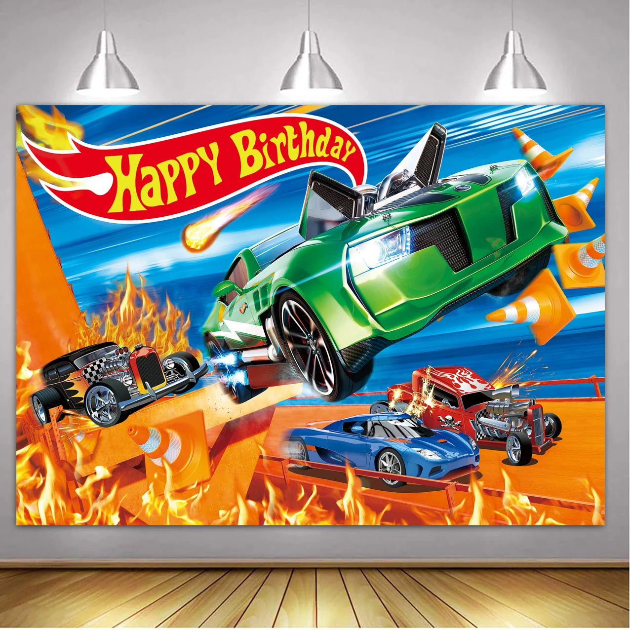 Car Themed Birthday Party Decorations Racing Party Photo Background Racing Theme Party Supplies for Birthday Party Photography