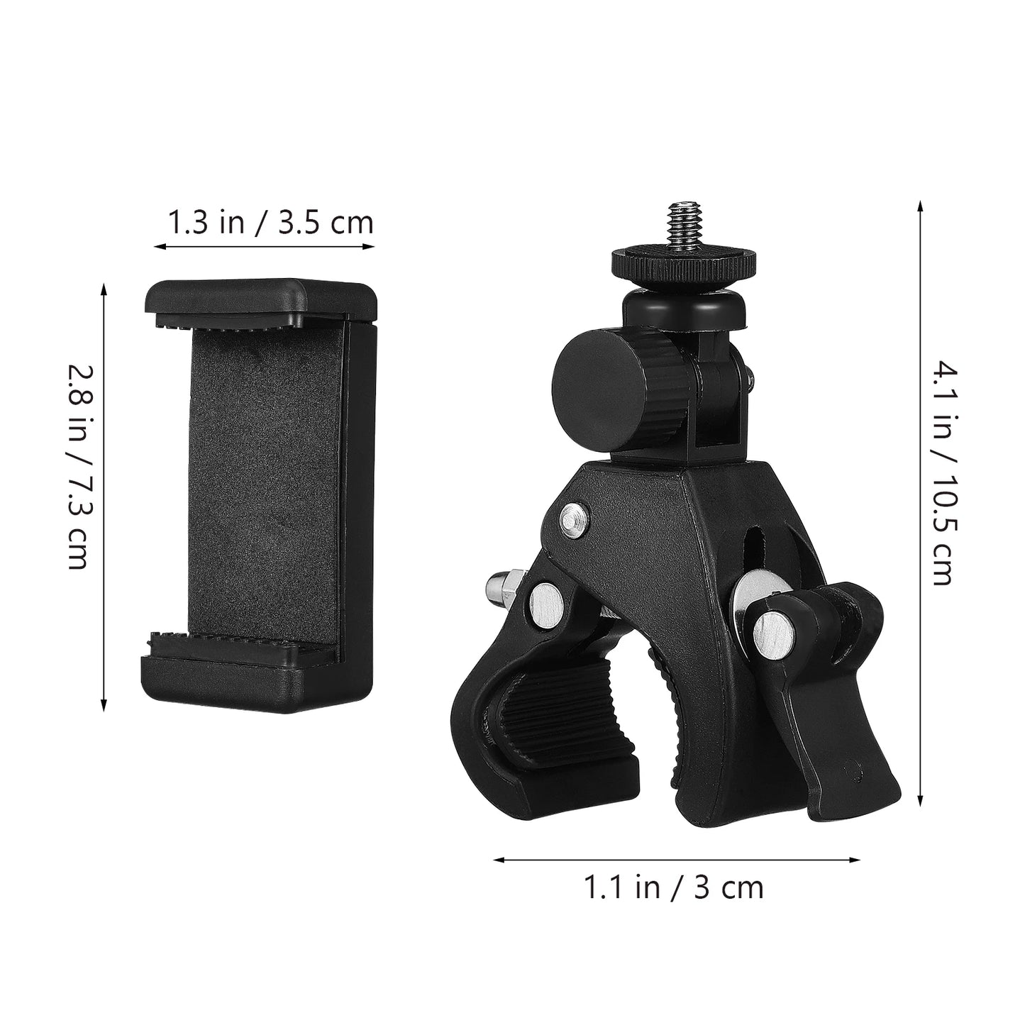 1 Set 180 ° Mic Stand Phone Holder Adjustable Phone Microphones Stand Phone Clip Phone Mount Mic Stand Mic Clamp Phone