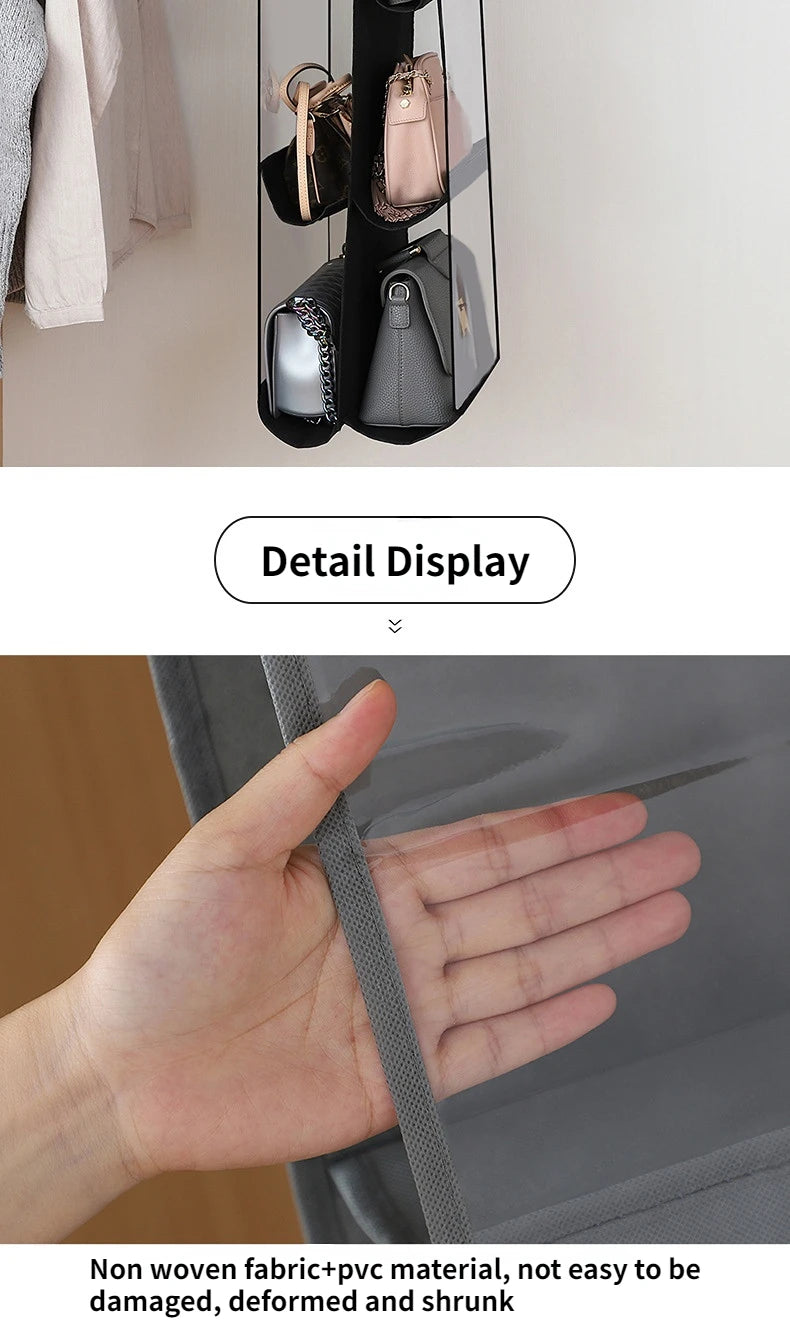 Bag Storage Hanging Handbag Organizer Wardrobe Closet Storage Transparent Three-dimensional Storage Box Home Organization