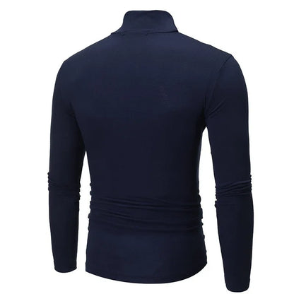 Thermal Underwear Tops Men Spring Clothes Thermal Shirt Autumn Men's Winter Tights High Neck Thin Slim Fit Long Sleeve T-shirt
