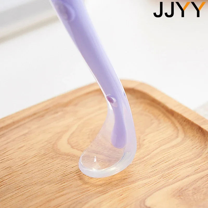 Baby Soft Silicone Spoon Candy Colored Child Food Feeding Spoon for Kids Travel Picnic Kitchen Tools