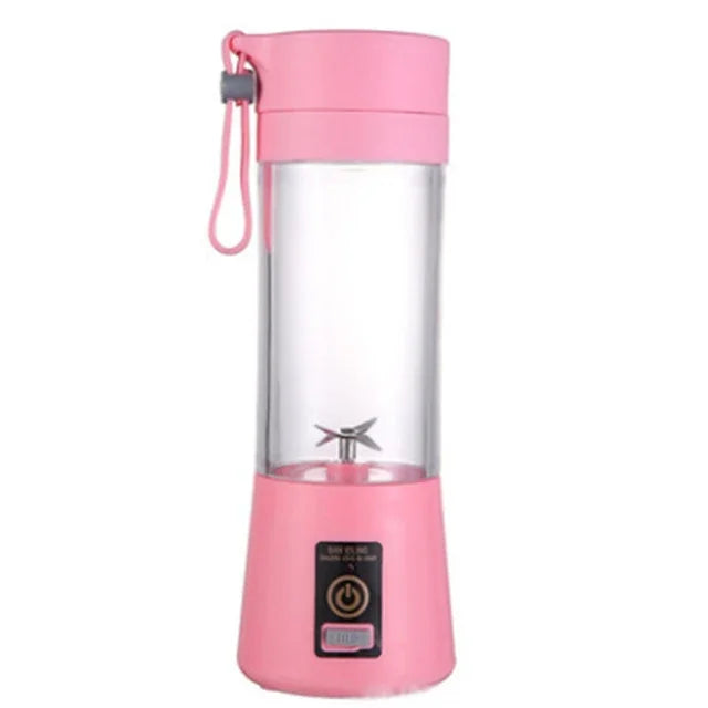380ml Blue/Pink Mini Portable Blender Milkshake Cup With USB Rechargeable 6 Blades Mini Fruit Juice Mixer Shake Take Juice Cup