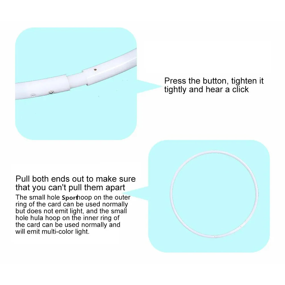 CrossFit Folding Exercise Circle Fitness Equipment LED Colour Fitness Circle Performing Arts Abdominal Weight Loss Light Fitness