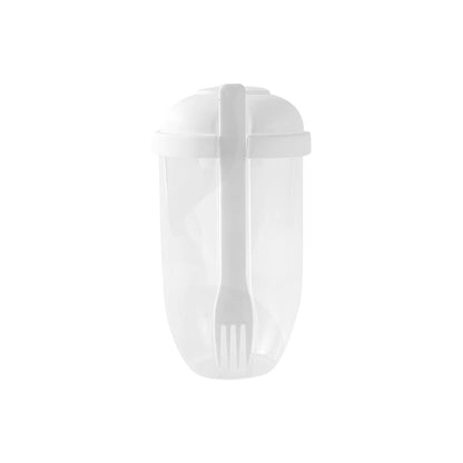 3 In 1 Portable Bottle Salad Container Bottle-Shaped Bento Salad Bowl For Lunch Salad Box With Fork Salad Bowl Milk Cup 1000ml