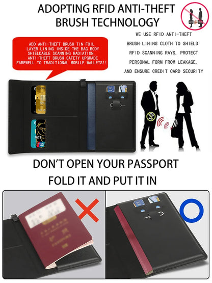 Travel Essentials RFID Blocking Passport Holder Multifunctional Large Capacity Passport Cover Gifts Business Travel Card Case