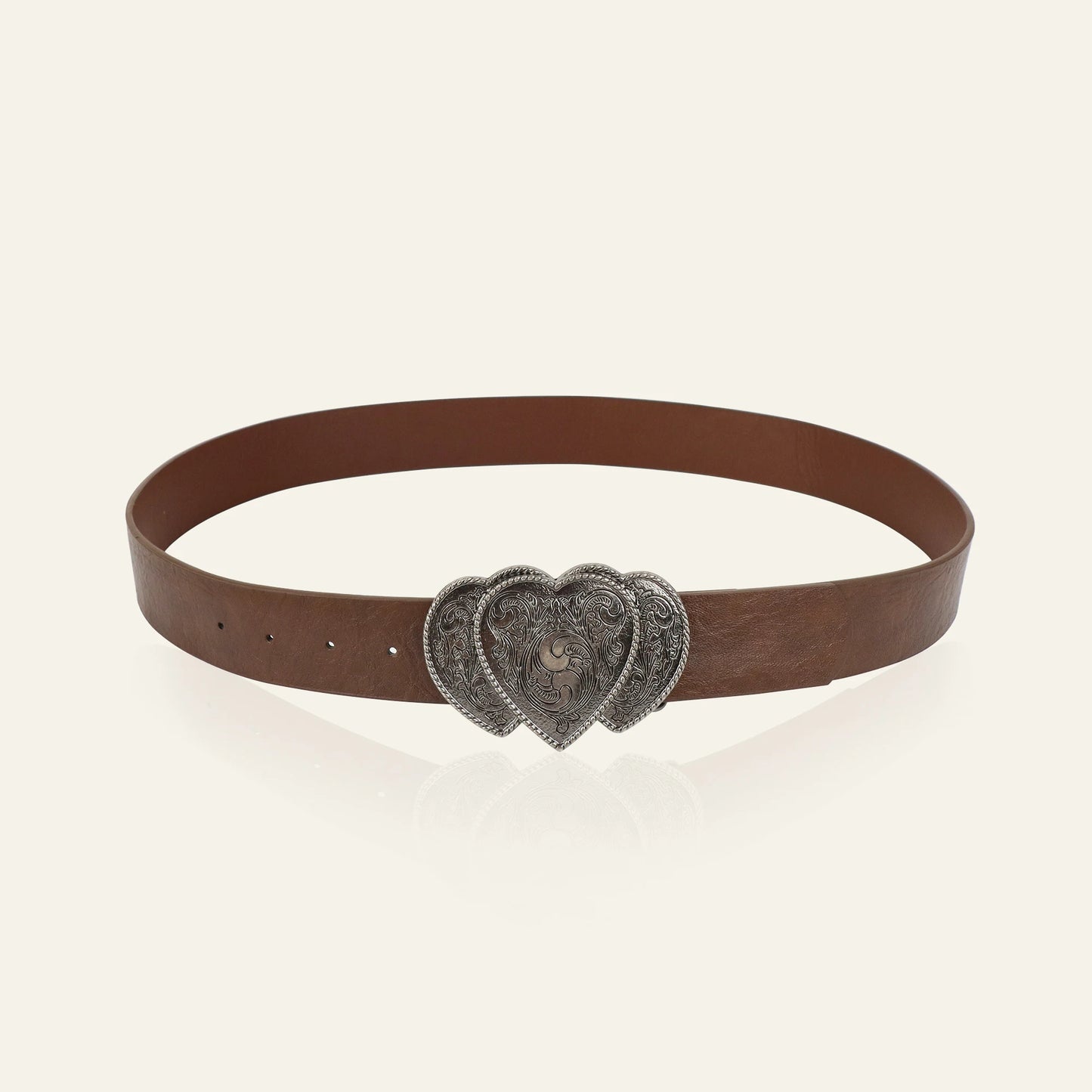 Vintage Heart Leather Belt Love Buckle Retro Embossed Belt Men's Pattern Belt Ethnic Belt Western Jeans Belt Goth