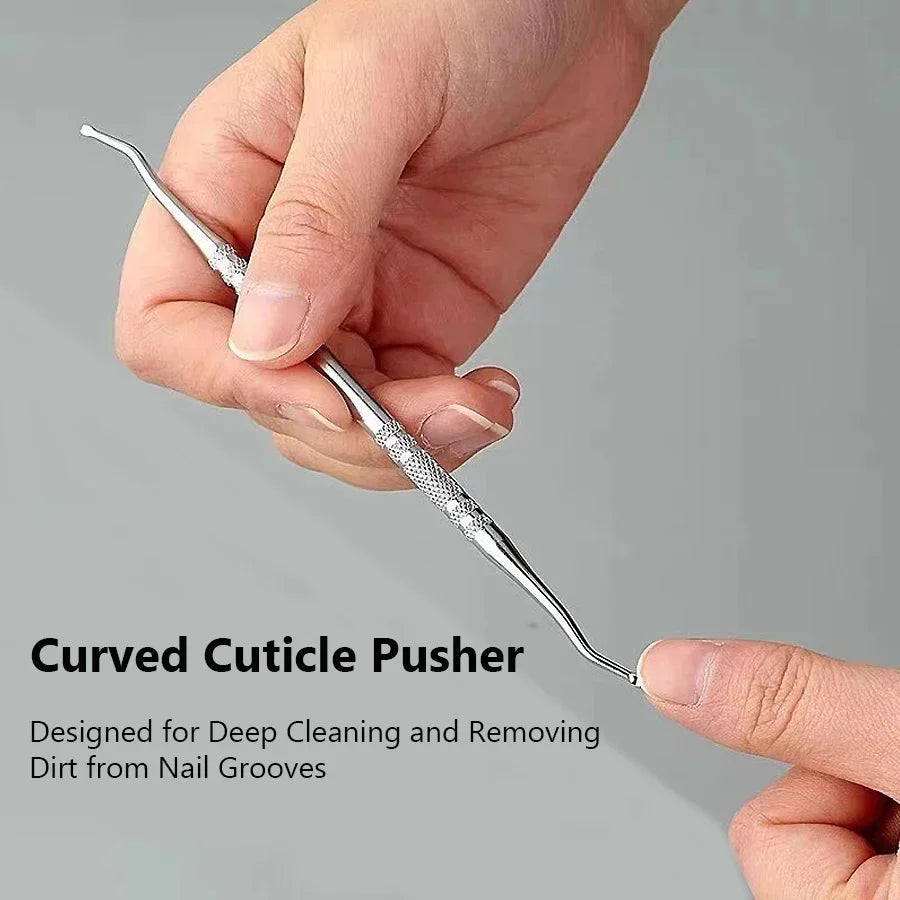 3Pcs Ingrown Toenail Correction Tool Set, Stainless Steel Double-Ended Nail Files, Paronychia Care, Foot Cleaning Tools