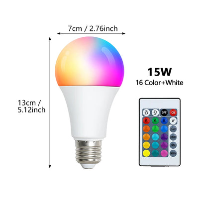 24 Key Remote Control Smart Lamp Atmosphere Light 16 Colors RGB Bulb LED Multicolor Bulb E27 220V Household Lighting Dimmable