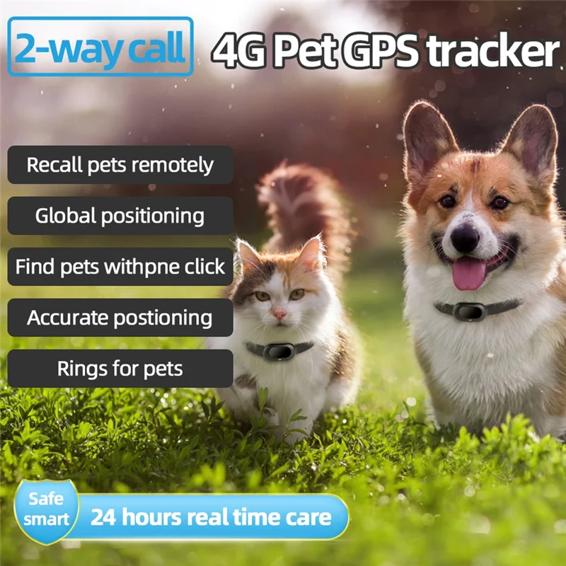 AAAEL-4G GPS Pet Tracker Voice Monitor Pet Dog Cats Gps Anti Loss Mini Tracker IP67 Waterproof GPS Locator Free APP