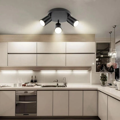 Modern LED Ceiling Light -  GU10 Wall Light Black - Energy Saving, Living Room, Bedroom, Kitchen, Easy Installation, Bulb Not In