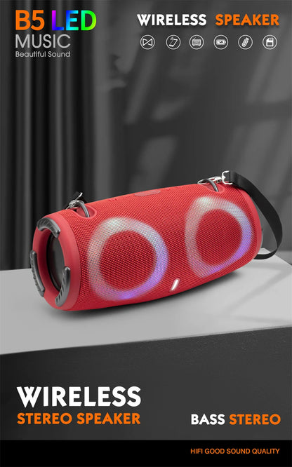 Portable Waterproof 100W High Power Bluetooth Speaker RGB Colorful Light Wireless Subwoofer 360 Stereo Surround TWS FM Boom Box