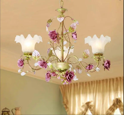 Modern Decorative Floral Pendant Lamp Living Room Rose Decora Lamps 3arms Modern Children Room Hanging Lights AC 100% Guaranteed