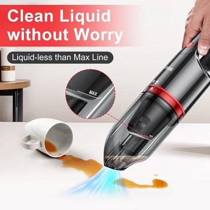 Portable Support Clean Liquid Wet and Dry Handheld Wireless 8000Pa Auto Vacuum High-power Vacuum Cleaner For Home Pet Car
