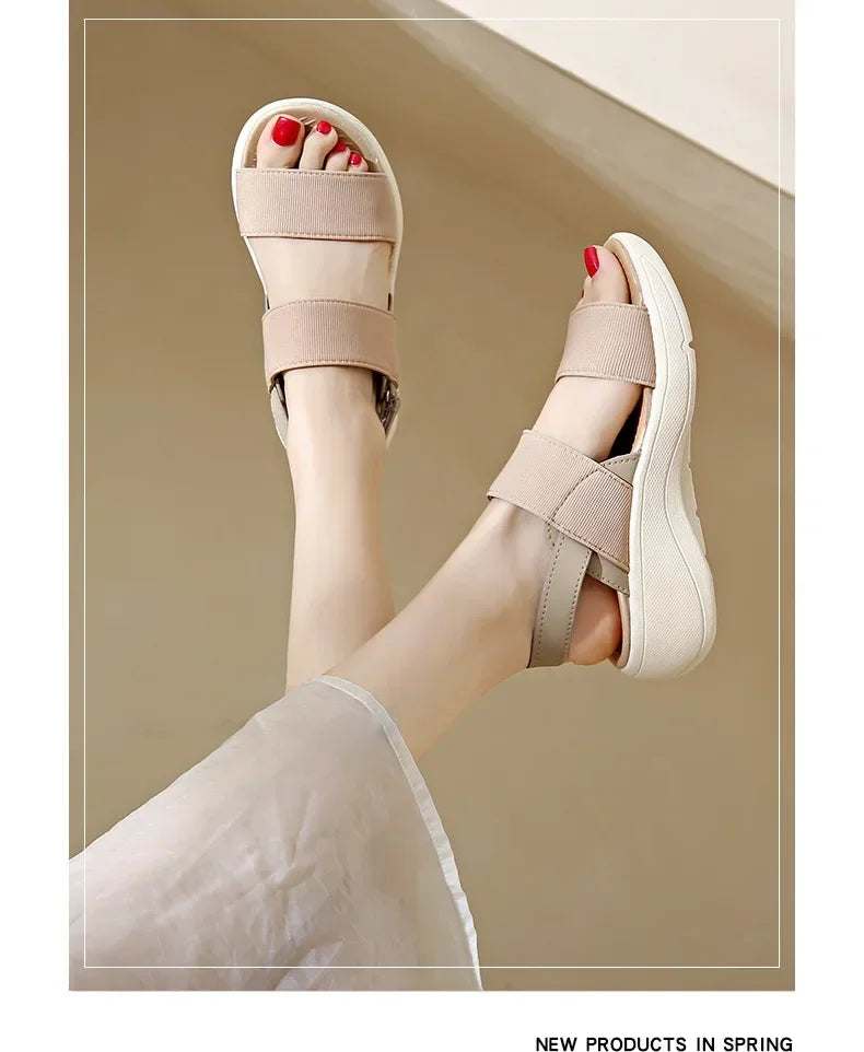 Women's Platform Sport Sandals Summer 2025 Comfortable Woman Shoes Fashionable Beach Green Sandal Black Sandalias De Mujer