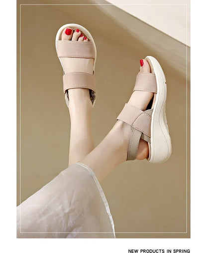 Women's Platform Sport Sandals Summer 2025 Comfortable Woman Shoes Fashionable Beach Green Sandal Black Sandalias De Mujer