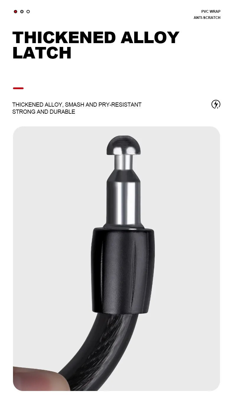 Xunting Bike Lock Coiled Secure Keys Bike Cable Lock with Mounting Bracket Weathproof Anti Theft Scooter Bicycle Lock