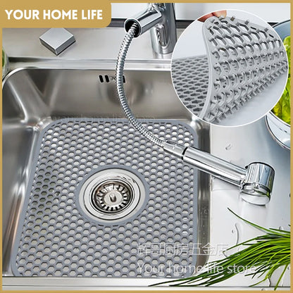 Sink Protectors for Kitchen Sink,Sink Mat,Grid Silicone Kitchen Sink Mat for Bottom of Stainless Steel Sink,Heat resistant mat
