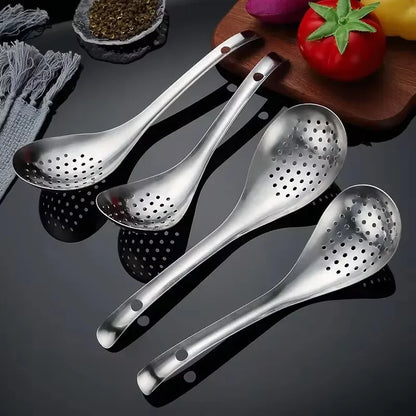 Stainless Steel Strainer Spoon Kitchen Colander Spoon Spoon Filter Strainer Food ScoopPerforated Skimmer Colander