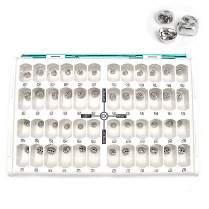 10pcs/lot Dental Primary Molar Crown Teeth 1st 2nd Preformed Stainless Steel Temporary Crowns Kit Adult Kids Dentistry