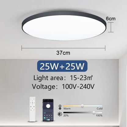 Smart Led Ceiling Lamp 36W 50W Dimmable Modern Led Ceiling Lights With APP Remote Control For Bedroom Living Room