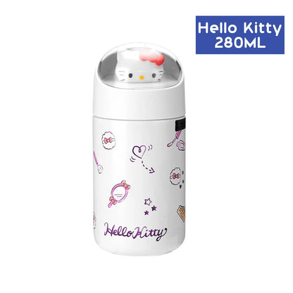 Sanrio Stainless Steel 304 Thermos Kawaii 280ML Hello Kitty Cinnamoroll Melody Vacuum Flask Water Bottle Tumbler Girls Gifts