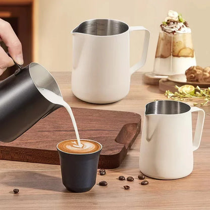 Coffee Milk Frothing Pitcher Jug Stainless Steel With Scale Espresso Steaming Pitchers Professional Milk Foam Jug Barista Craft