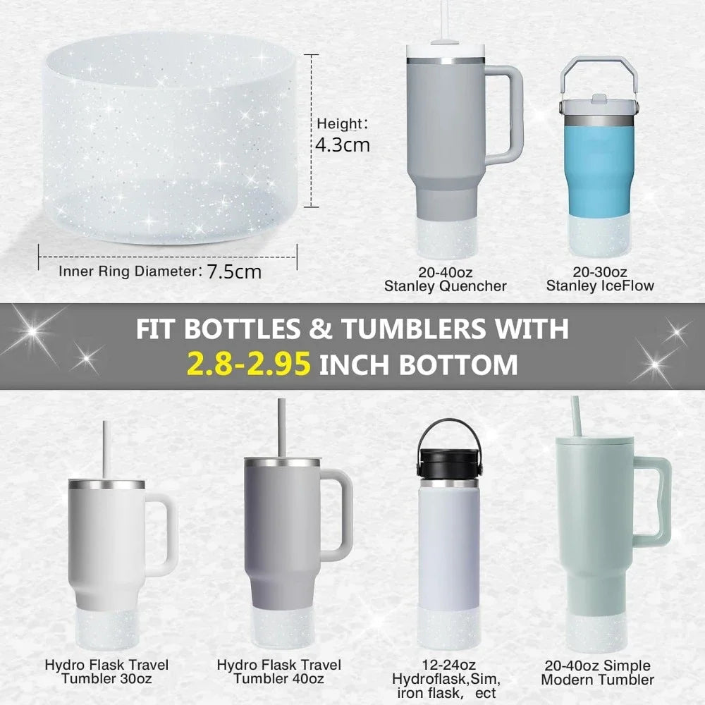 1pc Protective Bling Silicone Boot Sleeve Compatible with Tumbler 20-40oz & Hydro Flask Drinkware