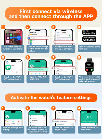 2025 Smartwatch Android Phone 1.44''Inch HD Screen Bluetooth Call Blood Oxygen/Pressure Monitoring Smart Watch Women Men Gift