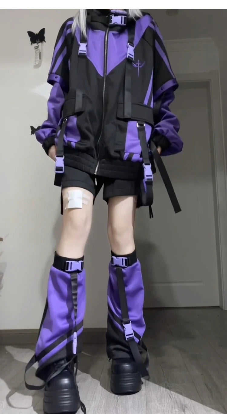 Oversize Jacket Trench Coat Men And Women Autumn Solid Japanese Fashion Vintage Casual High Street Hooded Functional Wind