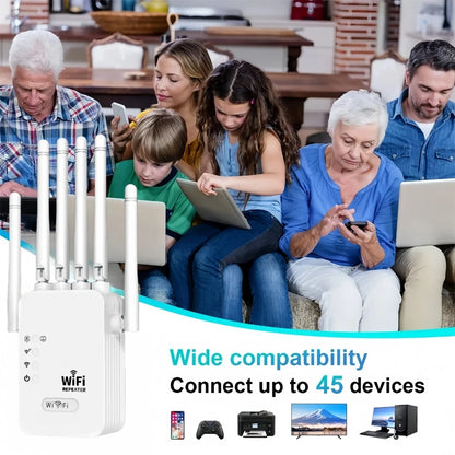 1200Mbps 2.4G 5GWiFi Dual Band Repeater Wireless Signal Range Extender Wi-Fi Amplifier Router Long Range Signal Booster For Home