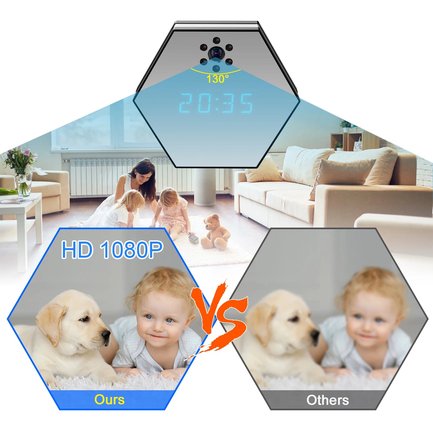 Indoor home surveillance camera, mobile phone, remote network, HD night vision, wireless camera, caretaker