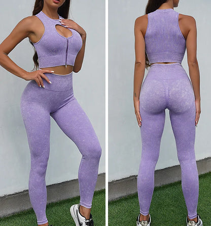 New Women Gym Seamless Sets Yoga Leggings Fashion Soprts Shorts Pants Stretch Fitness Mujer Leggin 2 Pieces Sweatpants Suits