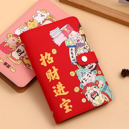 Large Capacity Cash Savings Book Soft Leather Fabri Family Finance Plan Book Bookkeeping Cash Storage Bag