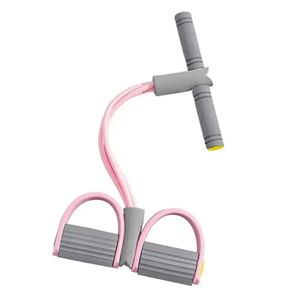 Multifunction 4-Tube Yoga Pedal Puller Rubber Abdominal Exerciser Resistance Band Thicken Elastic Pull Rope Waist
