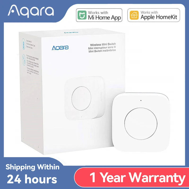 Aqara Wireless Mini Switch Zigbee Connection Versatile 3-way Control Button for Smart Home Devices Compatible with Apple HomeKit
