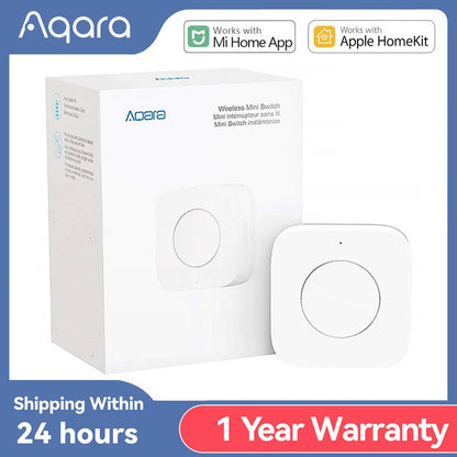 Aqara Wireless Mini Switch Zigbee Connection Versatile 3-way Control Button for Smart Home Devices Compatible with Apple HomeKit