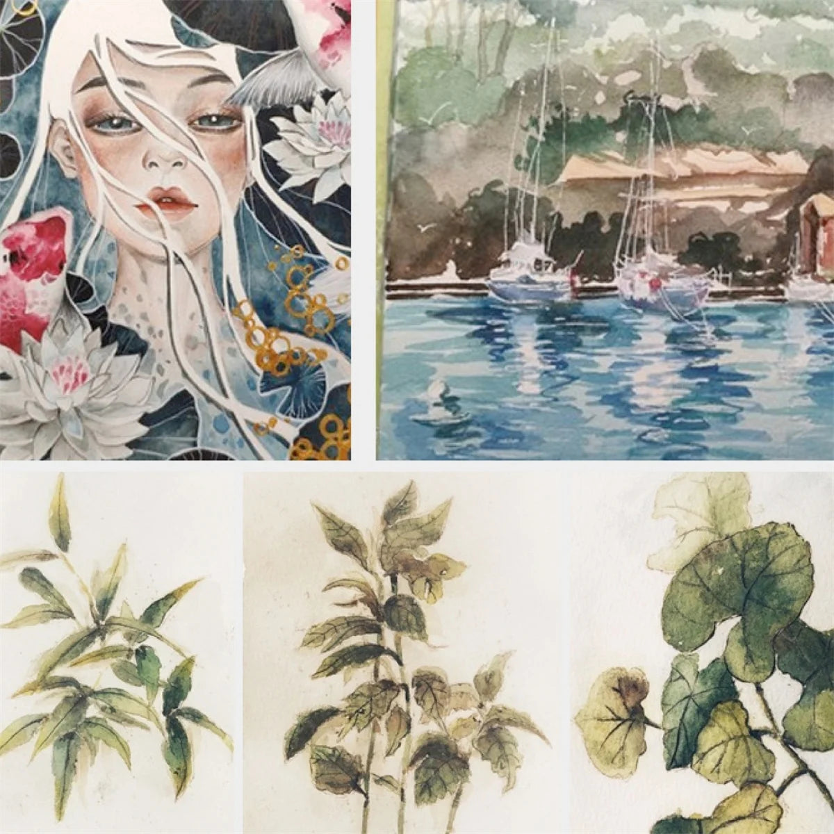 A4 30 Pages Paper Watercolor Book Hand-painted painting Book Fine Lines Water-Solube Color Art Supplies