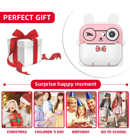 Children 1080P HD Digital Camera  Mini Thermal Printer Photography Instant Print Photo HD Digital Video Cameras Portable Toy