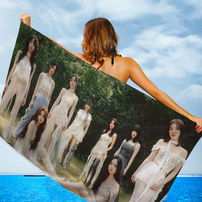 Kpop-T-Twices Beach Towel Cartoon Cute Summer Kids Large Bath Pool Beach Towel Microfiber Absorbent for Swimming Travel