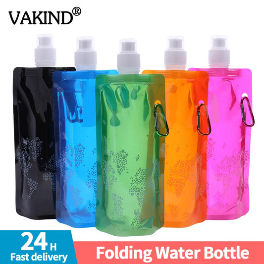 Foldable Silicone Soft Flask Water Bottle Ultralight Outdoors Traveling Sport Running Kettle Folding Water Bottle Water Bag