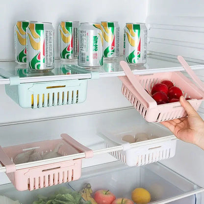 Fridge Organizer Drawer-Storage Rack Refrigerator-Storage Basket Flexible Expandable Storage Fresh Box Freezer Box Organize