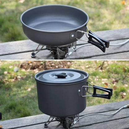 Camping Cookware Set for 1-7 Persons, Lightweight and Portable Pot and Pan with Carrying Bag, Perfect for Outdoor Camping