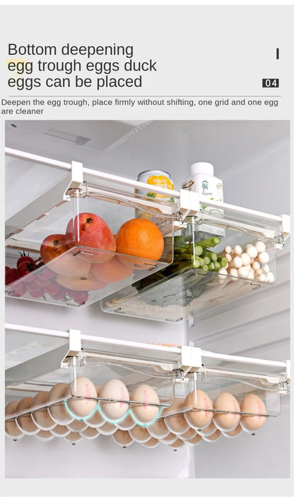 Fridge Organizer Fruit Egg Refrigerator Storage Rack Under-shelf Refrigerator Drawer Box Fresh keeping Kitchen Organizer