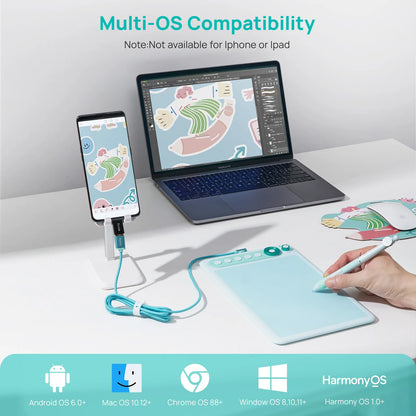 Parblo Intangbo X7 Drawing Tablet 7.2x4.5 inch Graphics Tablets,Digital Drawing Tablet with 6 Customized Keys for Digital Art