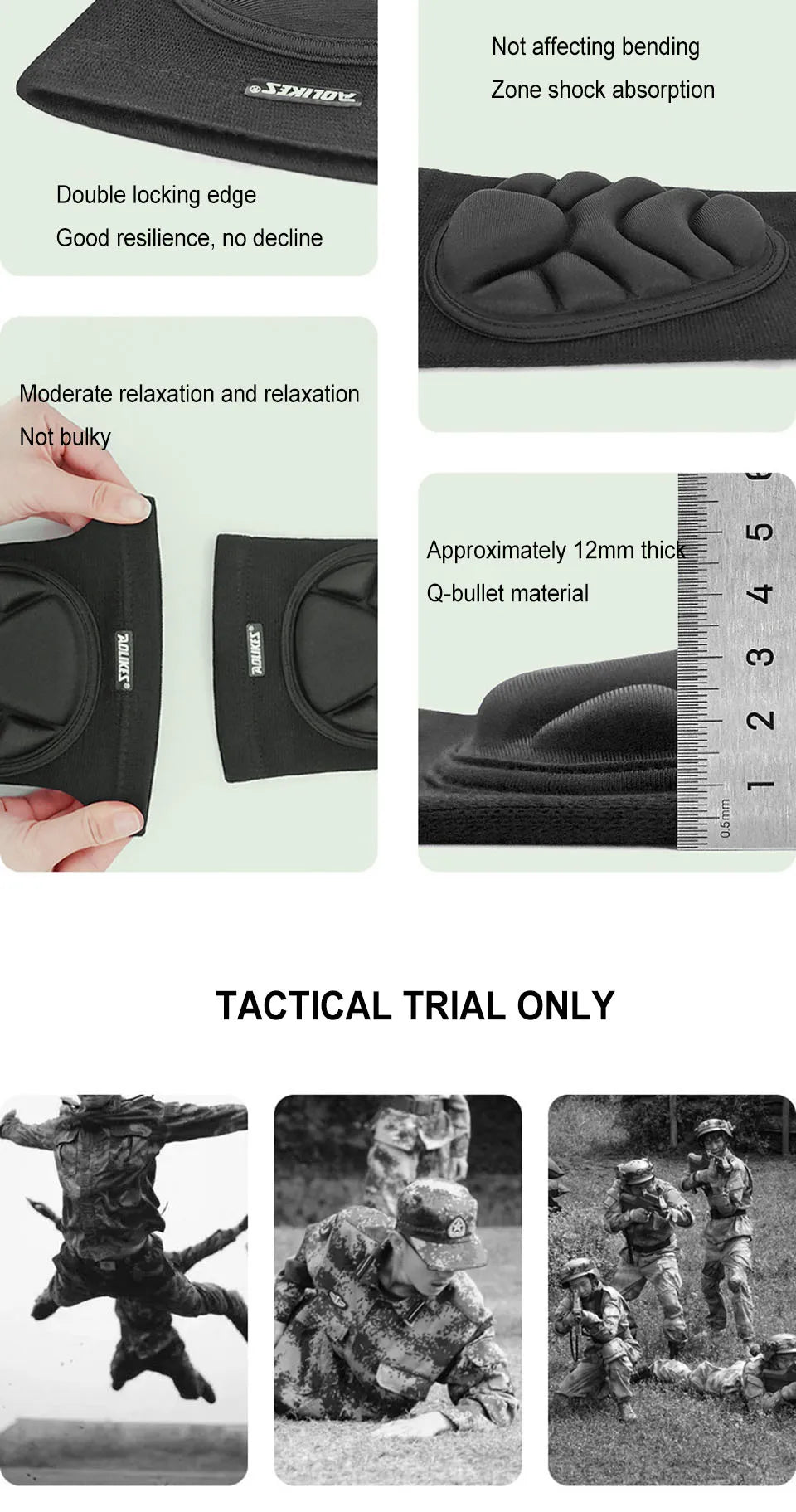 AOLIKES 1Pair Knee Elbow Pads, Thick Sponge Collisioned Kneepads for Work, Basketball Wrestling Football Volleyball Cycling